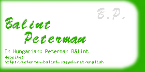 balint peterman business card