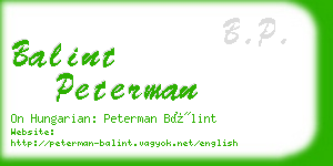 balint peterman business card